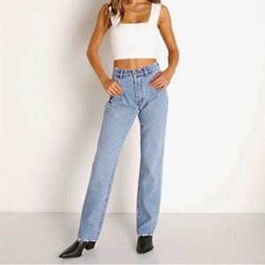 Rollas Jeans Classic Straight High Rise Button Fly Size 4/27 Vintage Wash Retro